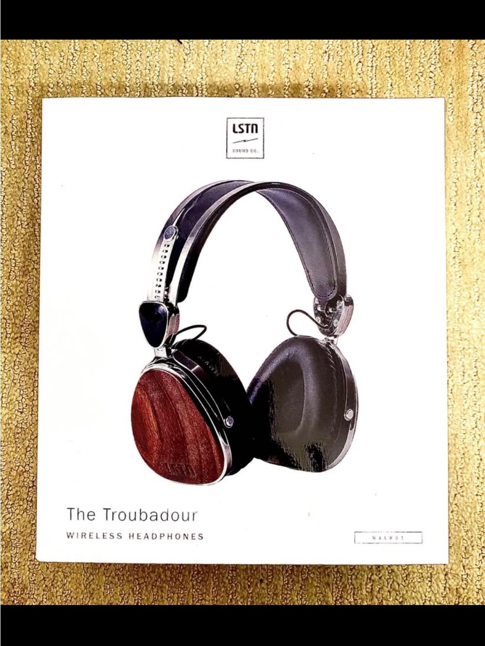 NIB The Troubadour Wireless On-Ear Headphones — Walnut & Black